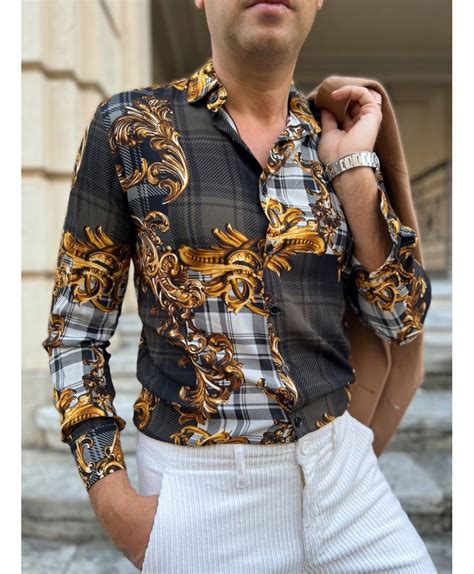 camicia uomo fantasia versace